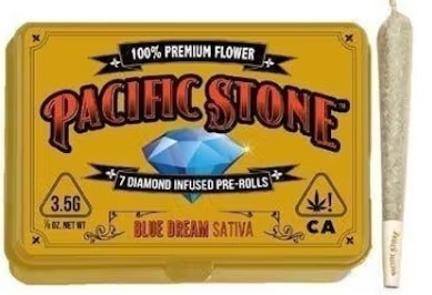 Pacific Stone Diamond Infused Prerolls 0.5G Sativa Blue Dream 7-PACK 3.5G