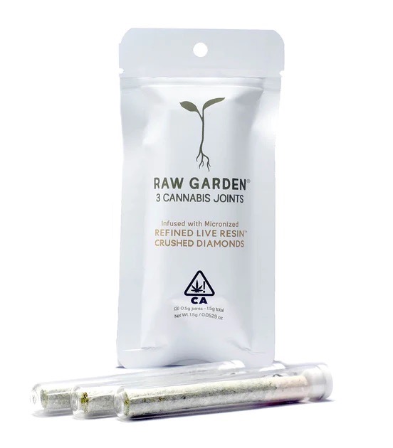 RAW GARDEN |  KUSH CLOUDS 1.5G (I) |CRUSHED DIAMOND INFUSED JOINTS